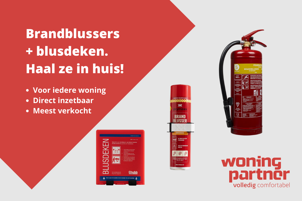 Brandblusser en blusdeken voor brandveiligheid in huis direct inzetbaar bij beginnende brand