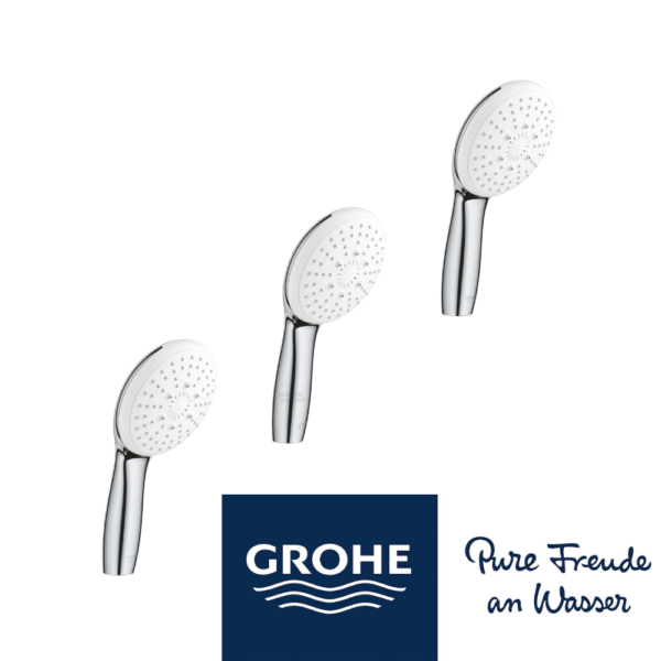 Grohe Tempesta 110 handdouche 3 straalsoorten meest standaard douchekop 110mm | Chrome 3 pack