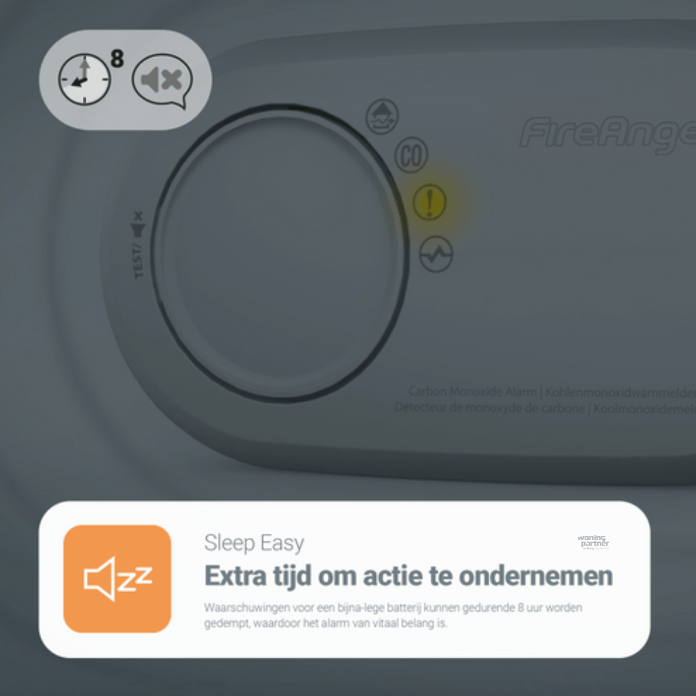 FA3820-EUX FireAngel koolmonoxidemelder Sleap Easy functie FireAngel FA3820-EUX koolmonoxidemelder 10 jaar met diagnose via kabel - Afbeelding 8