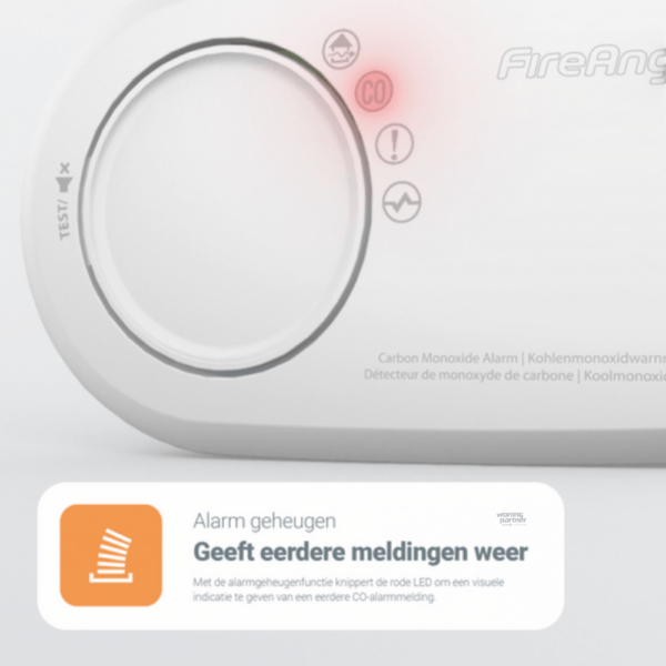 FA3820-EUX FireAngel koolmonoxidemelder 10 jaar met diagnose via kabel - Afbeelding 11