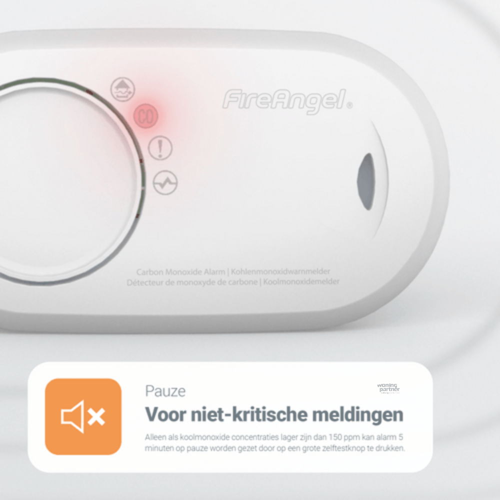 FA3820-EUX FireAngel koolmonoxidemelder pauze functie FireAngel FA3820-EUX koolmonoxidemelder 10 jaar met diagnose via kabel - Afbeelding 9