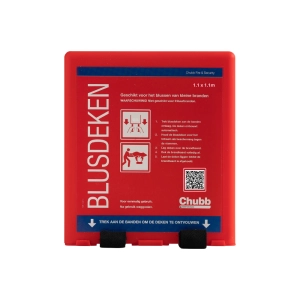 Chubb blusdeken 110 x 110 cm professioneel. Branddeken voor woning kantoor horeca en werkplaats