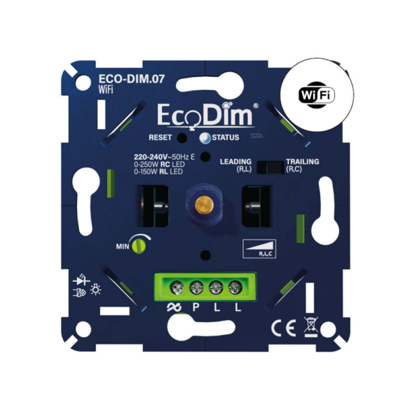 EcoDim.07 LED-dimmer WiFi druk/draai 0-250W