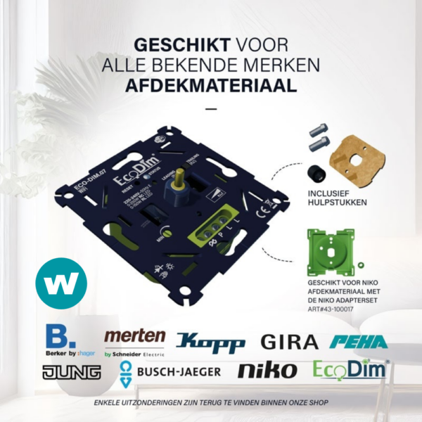 EcoDim.07 LED-dimmer WiFi druk/draai 0-250W - Afbeelding 6
