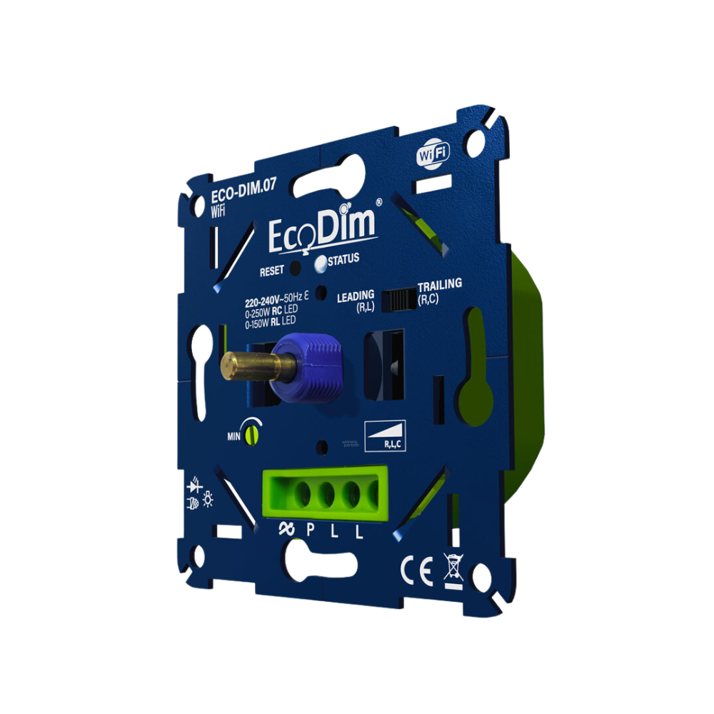 ECO-DIM.07 Led dimmer WiFi druk_draai_zijaanzicht EcoDim.07 LED-dimmer WiFi druk/draai 0-250W - Afbeelding 2