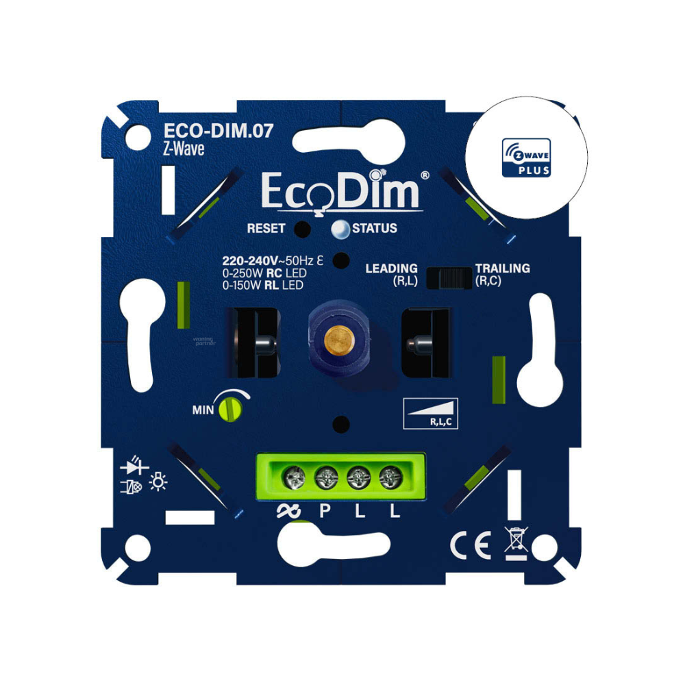 EcoDim.07 Z-Wave LED-dimmer  druk/draai 0-250W (RLC)