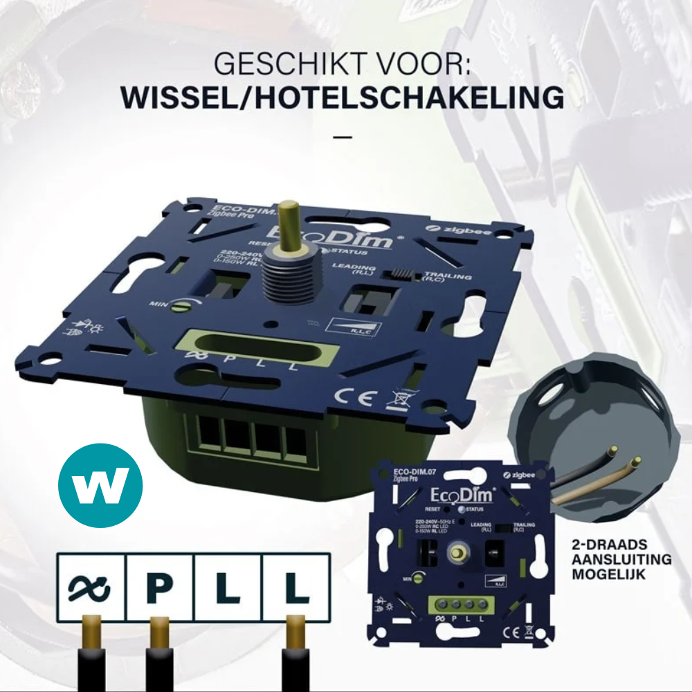 EcoDim.07 Led dimmer Zigbee Pro_wissel_hotelschakeling EcoDim.07 wissel/hotelschakeling voorbeeld