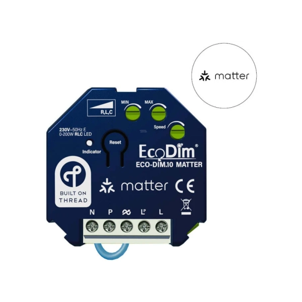 EcoDim.10 Matter LED dimmer module 250 watt slimme dimmer geschikt voor Matter Thread en Zigbee verlichting. EcoDim.10 Matter LED dimmer module 250 watt slimme dimmer geschikt voor Matter Thread en Zigbee verlichting.
