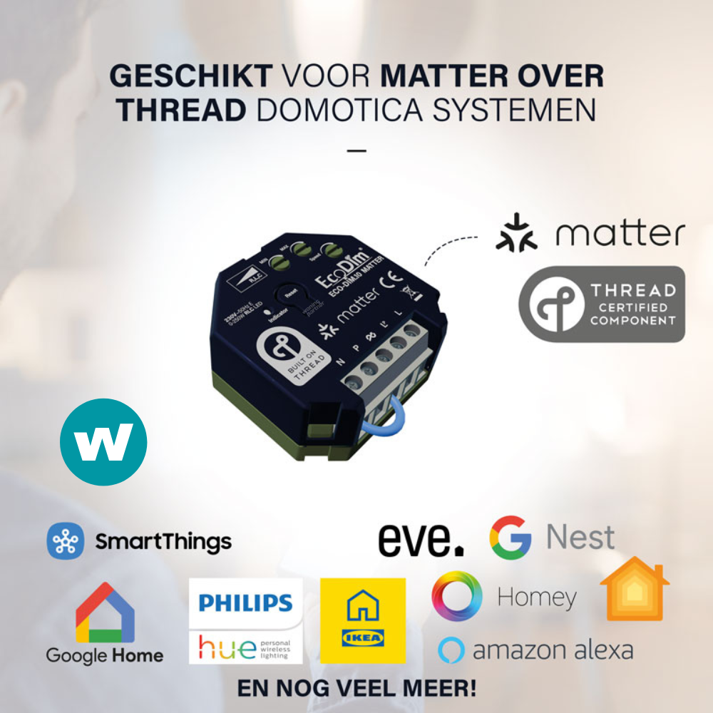 EcoDim.10 Matter led dimmer_merkenoverzicht EcoDim.10 uitleg voor domoticasystemen