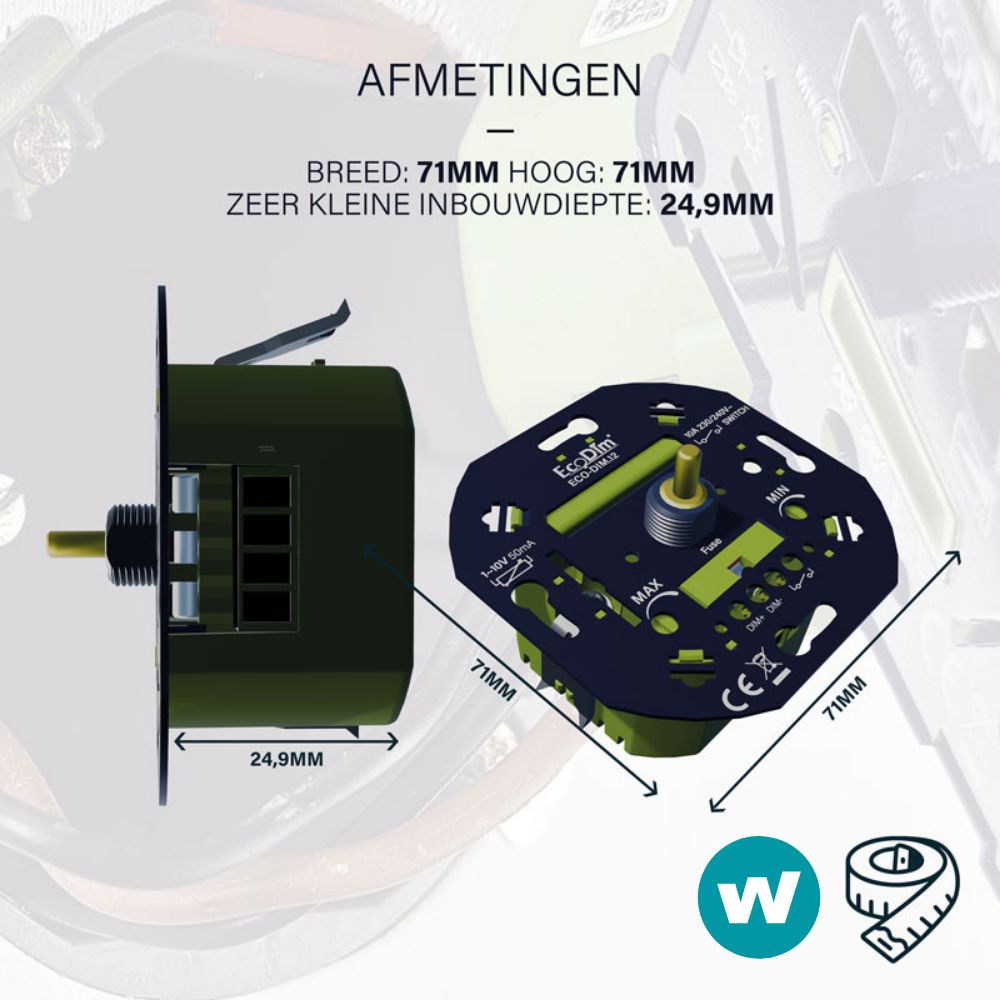EcoDim.12 led dimmer 1-10V (50mA)_afmetingen EcoDim afmetingen