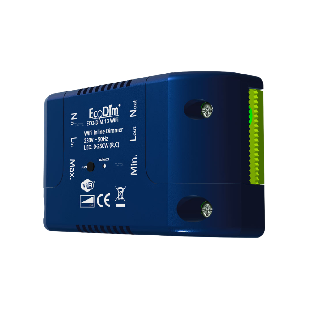 ECO-DIM.13 inline dimmer_zijaanzicht EcoDim.13 inline dimmer WiFi 250W - Afbeelding 2