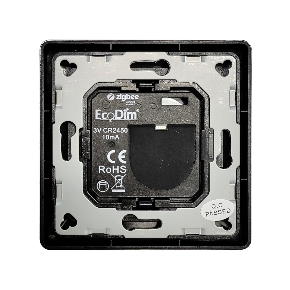 ED-10011 Draadloze schakelaar Zigbee 1 groep zwart_achterzijde ED-10011 Draadloze schakelaar Zigbee 1 groep zwart - Afbeelding 2
