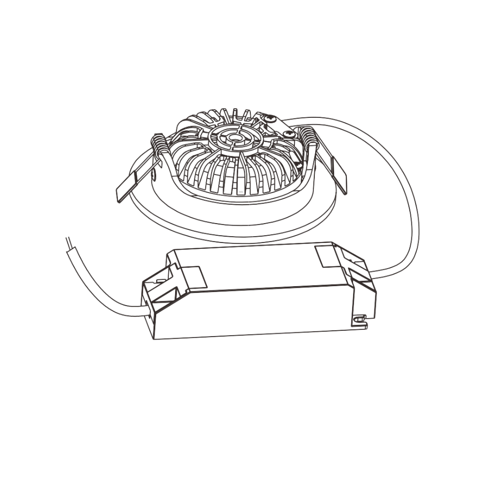 ED-10022 Led inbouwspot_aansluitzijde ED-10022 Led inbouwspot kleine inbouwdiepte IP54 dim to warm, rond, wit, 75mm - Afbeelding 7
