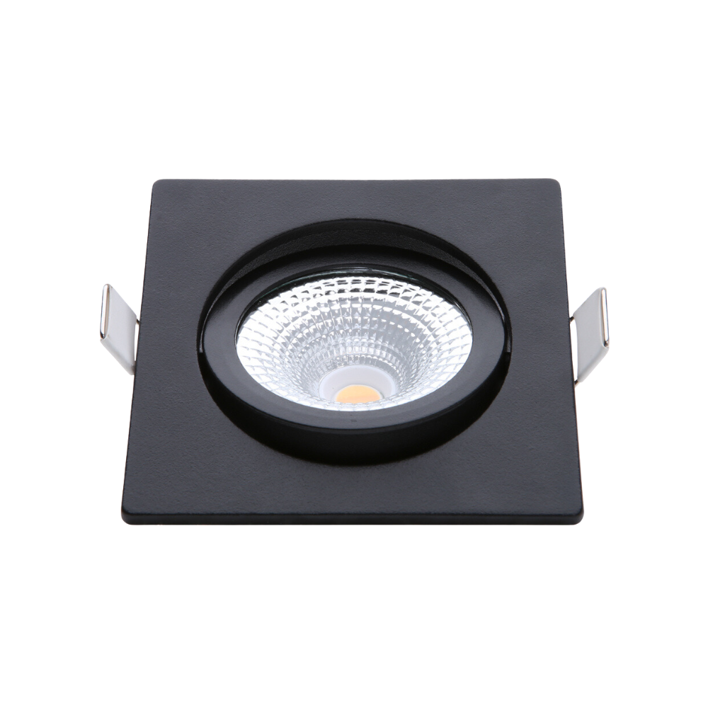 ED-10026 Led inbouwspot_draaimodel ED-10026 Led inbouwspot kleine inbouwdiepte IP54 dim to warm, vierkant, zwart, 75mm - Afbeelding 2