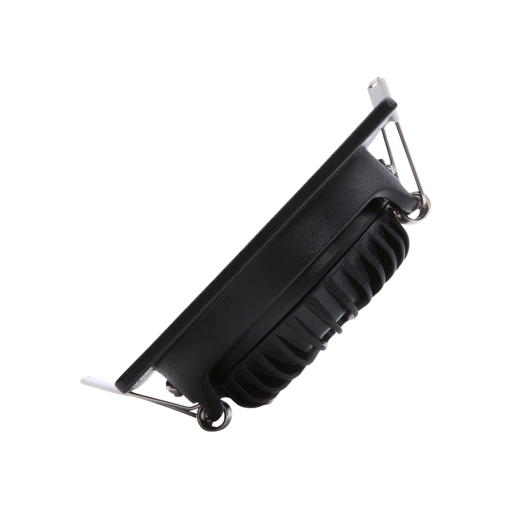 ED-10026 Led inbouwspot_zijaanzicht ED-10026 Led inbouwspot kleine inbouwdiepte IP54 dim to warm, vierkant, zwart, 75mm - Afbeelding 3