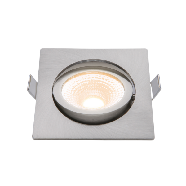ED-10027 Led inbouwspot kleine inbouwdiepte IP54 dim to warm, vierkant, geb. nikkel, 75mm - Afbeelding 4