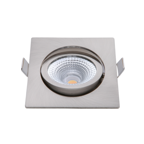 ED-10027 Led inbouwspot kleine inbouwdiepte IP54 dim to warm, vierkant, geb. nikkel, 75mm - Afbeelding 2