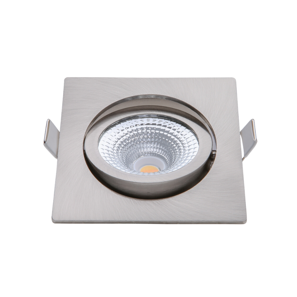 ED-10027 Led inbouwspot_draaibaar ED-10027 Led inbouwspot kleine inbouwdiepte IP54 dim to warm, vierkant, geb. nikkel, 75mm - Afbeelding 2