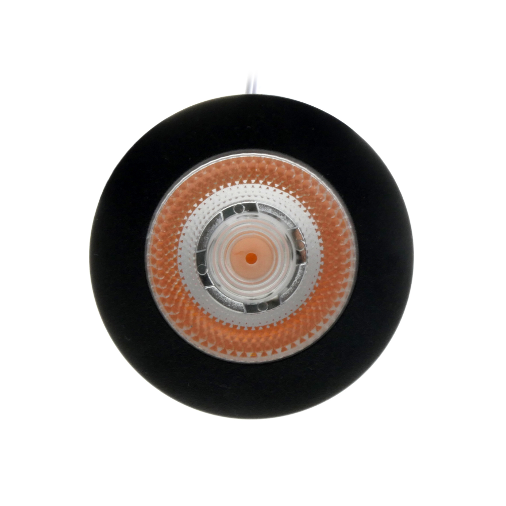 ED-10046 Led meubelspot_zwart_onderzijde ED-10046 Led meubelspot kleine inbouwdiepte IP54 warm wit, rond, zwart, 55mm - Afbeelding 3