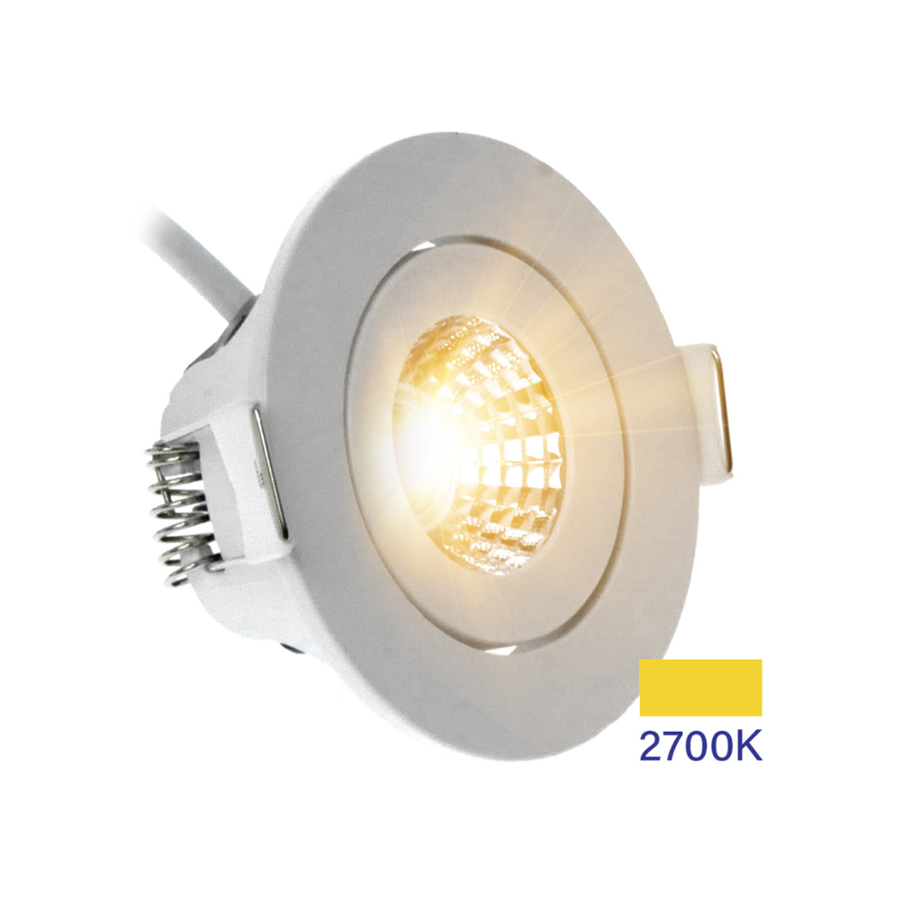 ED-10061 Led inbouwspot kleine inbouwdiepte IP54 warm wit, rond, wit, 55mm - Afbeelding 2