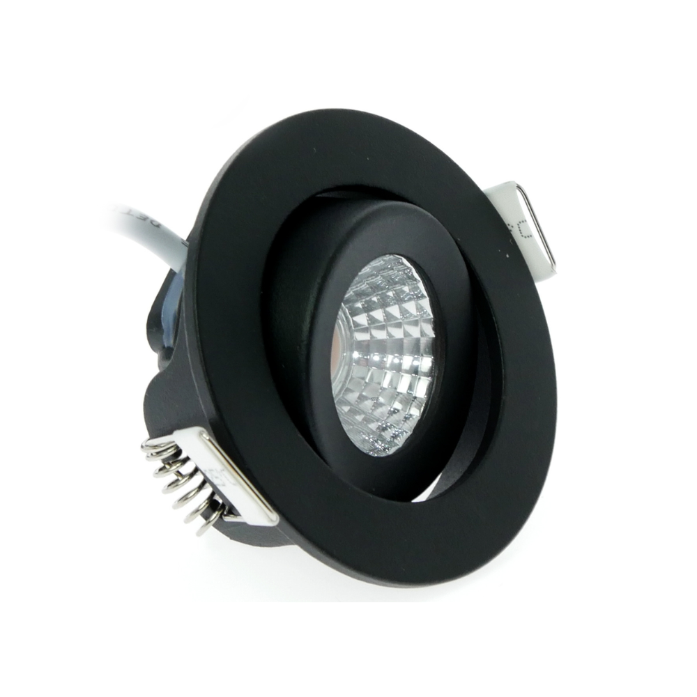 ED-10062 Led inbouwspot kleine inbouwdiepte IP54 warm wit, rond, zwart, 55mm - Afbeelding 6