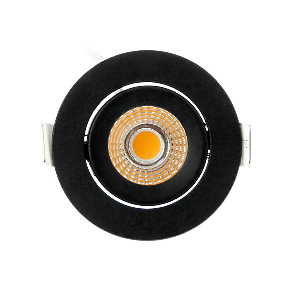 ED-10062 Led inbouwspot kleine inbouwdiepte IP54 warm wit, rond, zwart, 55mm - Afbeelding 4