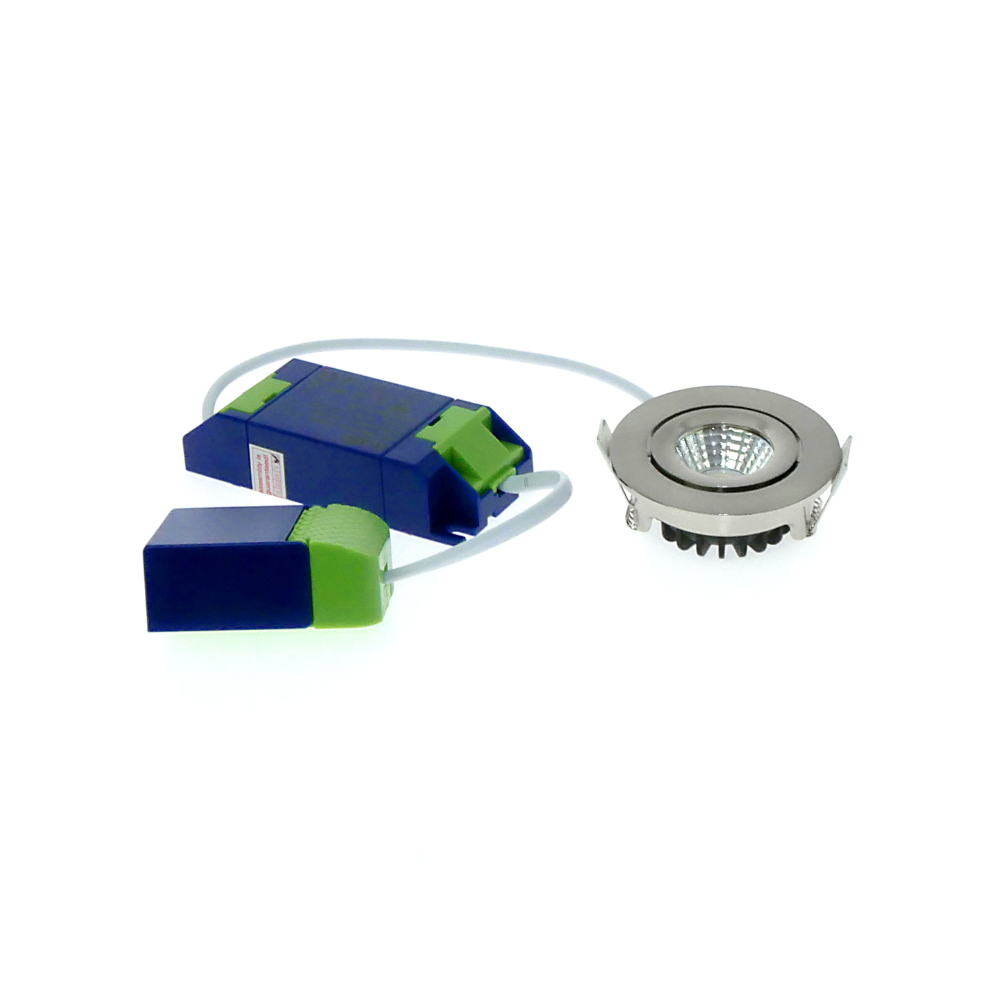 ED-10063 Led inbouwspot kleine inbouwdiepte IP54 warm wit, rond, geb. nikkel, 55mm - Afbeelding 7