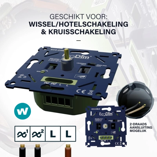 EcoDim.01 LED-dimmer wisselschakeling en kruisschakeling EcoDim.01 LED-dimmer wisselschakeling en kruisschakeling