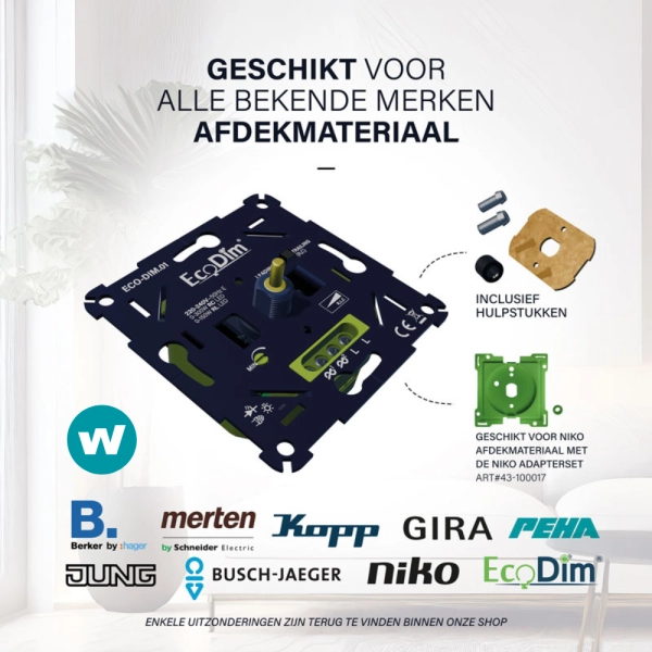 EcoDim.01 serie LED-dimmer afdekmateriaal obverzicht passend op alle merken EcoDim.01 serie LED-dimmer afdekmateriaal obverzicht passend op alle merken