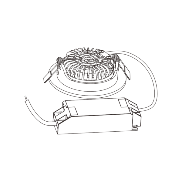 ED-10030 Led inbouwspot kleine inbouwdiepte IP54 warm wit, rond, geb. nikkel, 75mm - Afbeelding 5