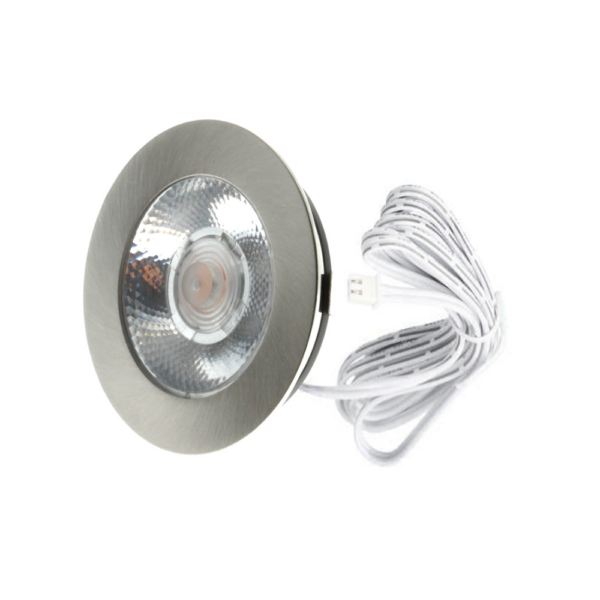 ED-10045 Led meubelspot kleine inbouwdiepte IP54 warm wit, rond, geb. nikkel, 55mm