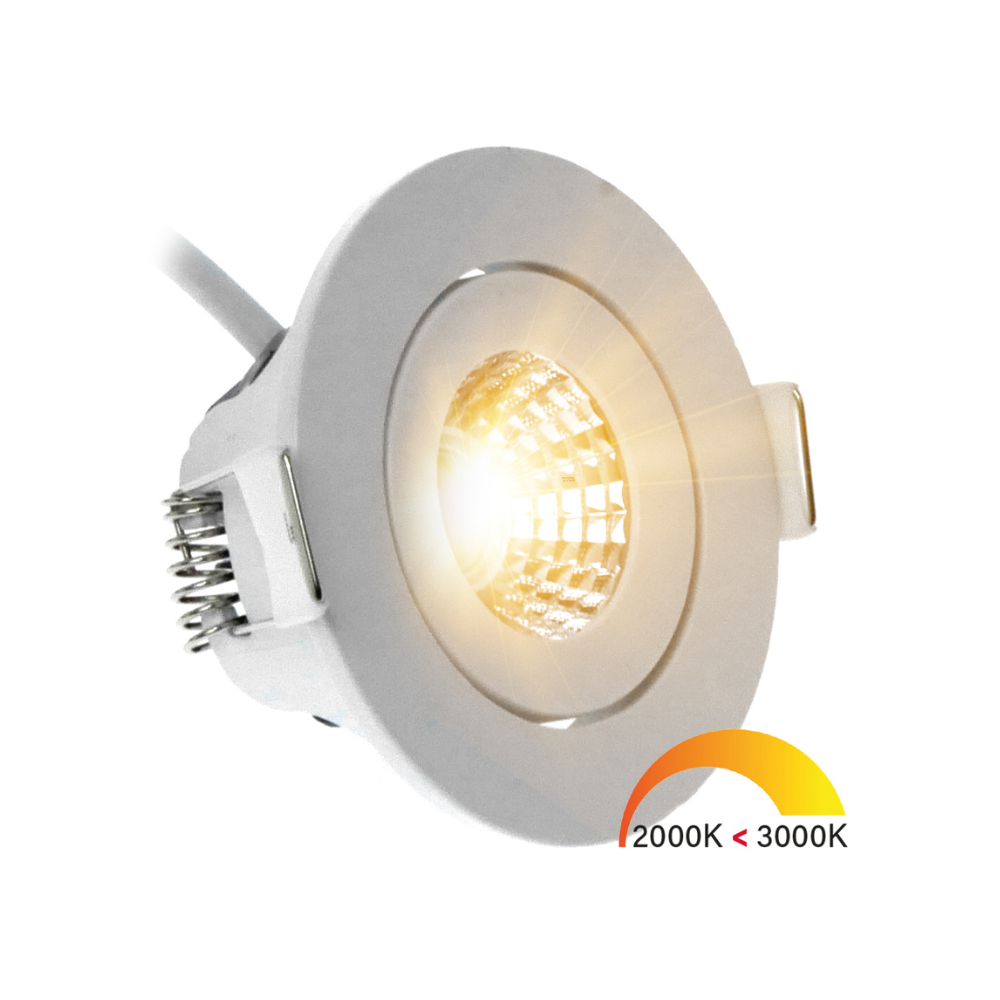 EcoDim_ED-10058 Led inbouwspot kleine inbouwdiepte IP54 dim to warm_lamp-aan ED-10058 Led inbouwspot kleine inbouwdiepte IP54 dim to warm, rond, wit, 55mm - Afbeelding 2