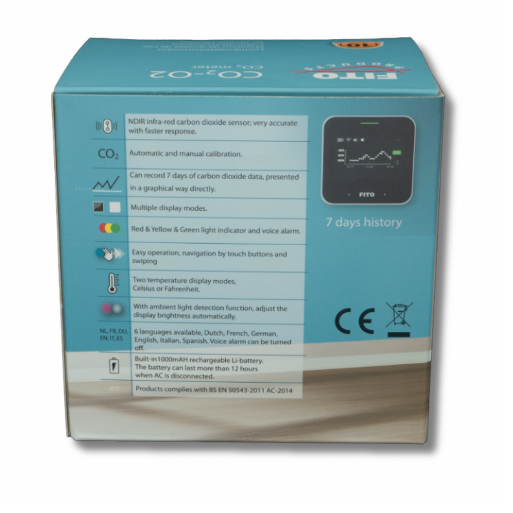CO2-O2 Fito CO2 melder - Luchtkwaliteitsmeter - Afbeelding 8