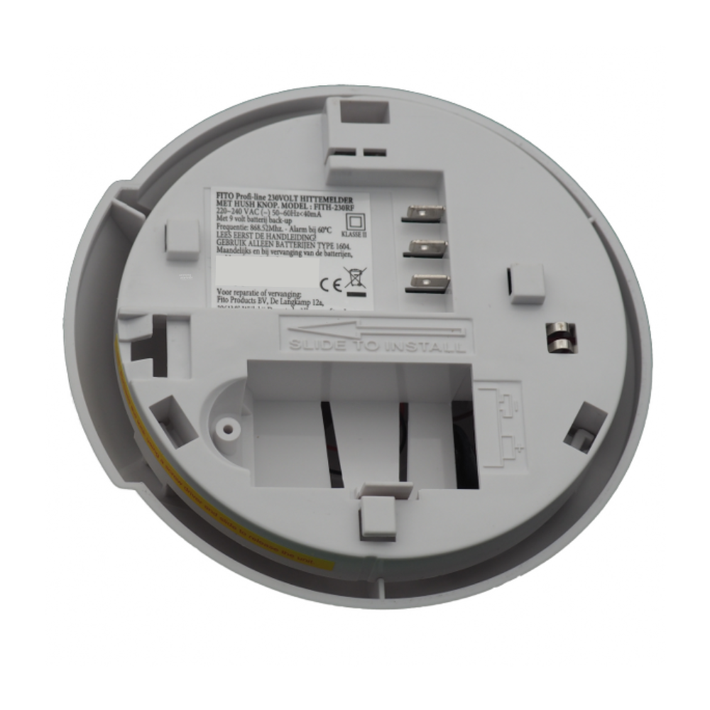 Fito FITH-230RF_230volt draadloos_onderzijde FITH 230RF Fito 230volt hittemelder | Draadloos koppelbaar - Afbeelding 4