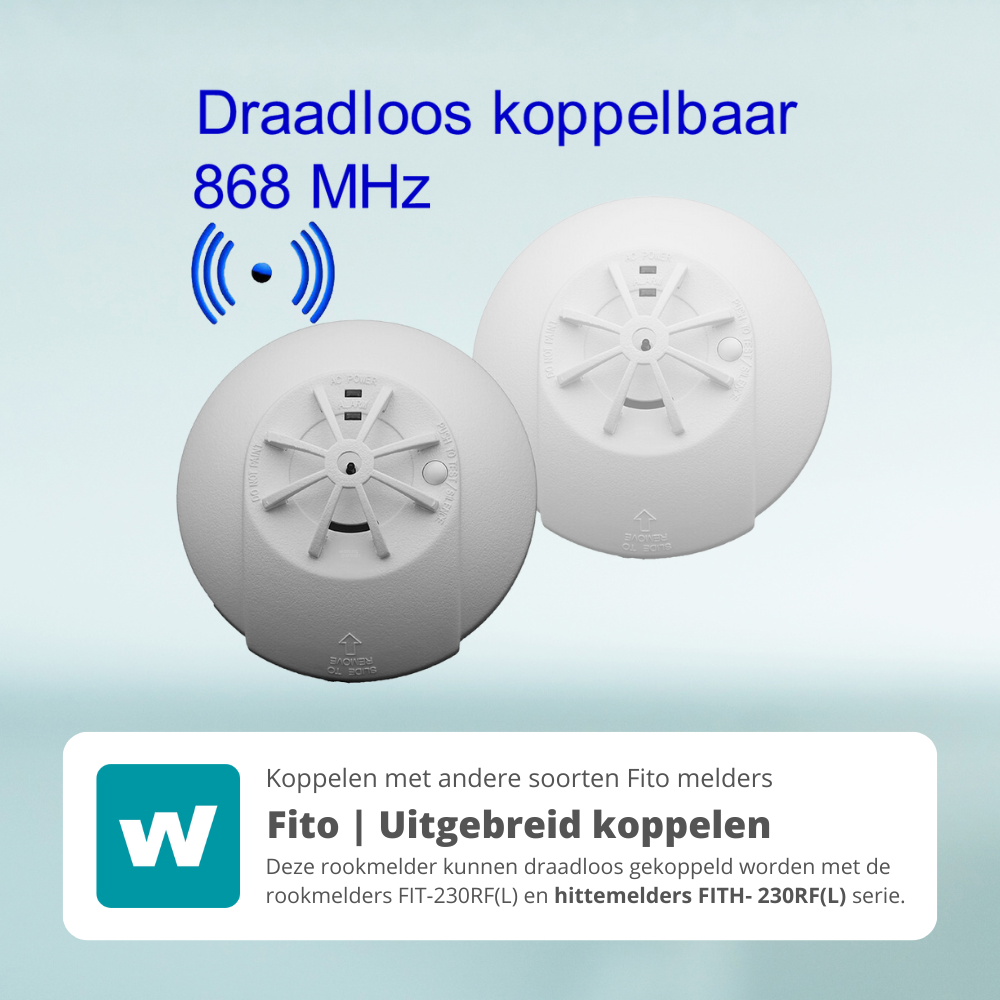 Fito brandmelders koppel mogelijkheden_hittemelders Fito FIT 10Y RF Rookmelder draadloos koppelbaar | 10 jaar - Afbeelding 11