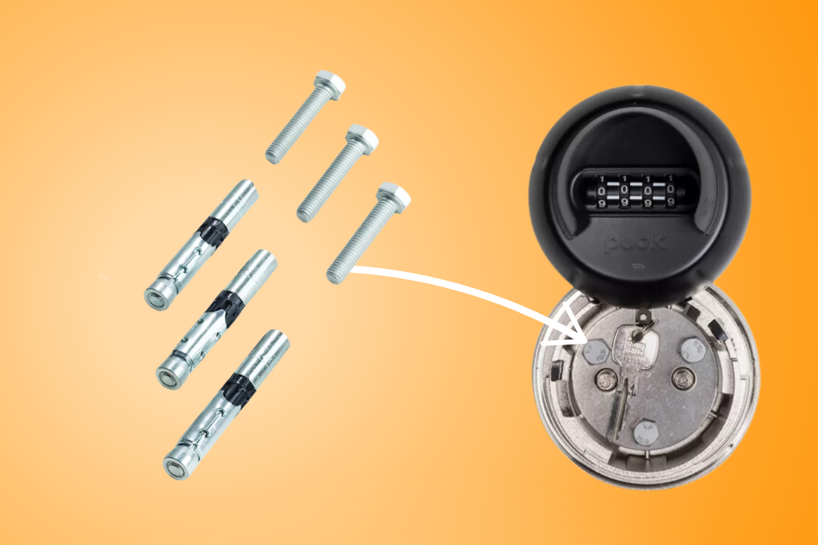 Bevestigingsmateriaal voor Puck Keysafe montage op steen en beton