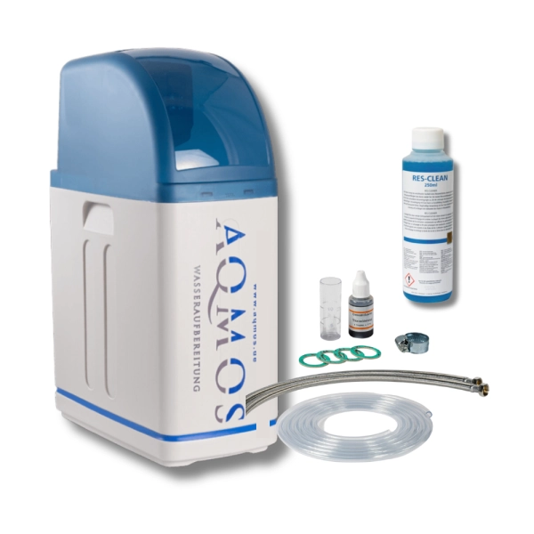 Aqmos R2D2-32 waterontharder met aansluitset en testset Aqmos R2D2-32 waterontharder met aansluitset en testset