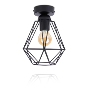 Diamantvorm draadlamp | plafond | industrieel | 4W | zwart