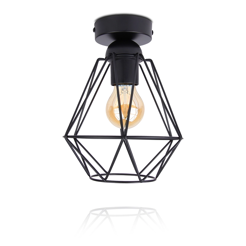 Diamantvorm draadlamp | plafond | industrieel | 4W | zwart