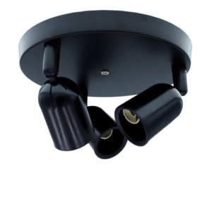 Plafondarmatuur Locaste voor 3x GU10 | Rond design | zwart
