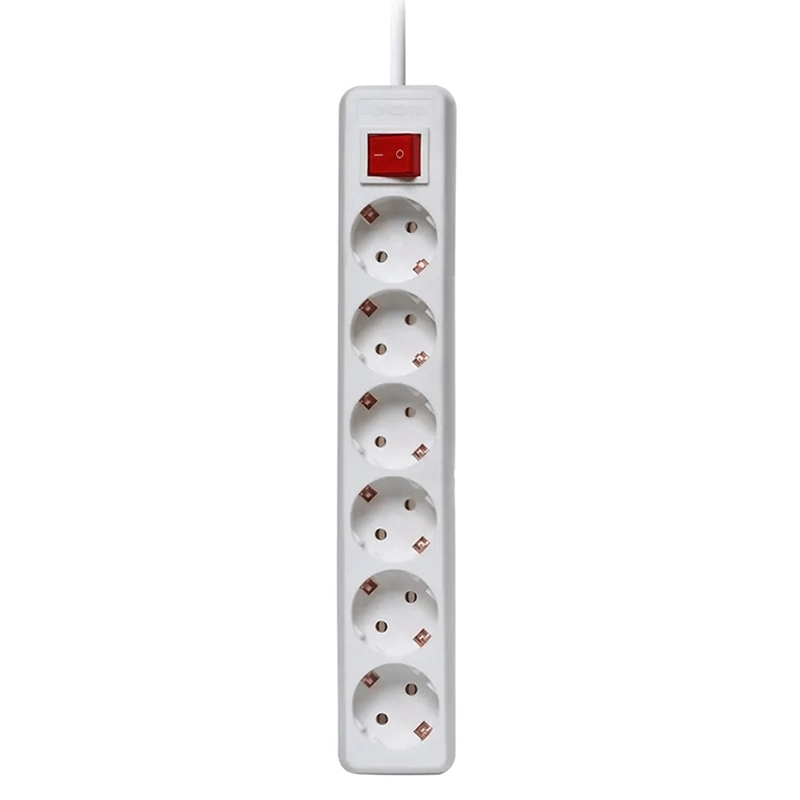 275072-275096-2 6-voudige tafelcontactdoos LEDMAT met schakelaar | 3m | wit - Afbeelding 2