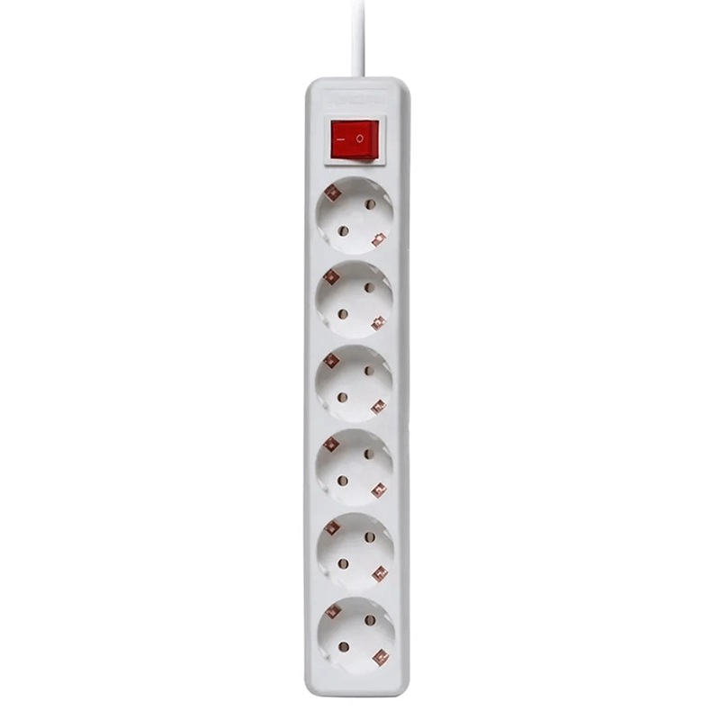 6-voudige tafelcontactdoos LEDMAT met schakelaar | 1.5m | wit - Afbeelding 2