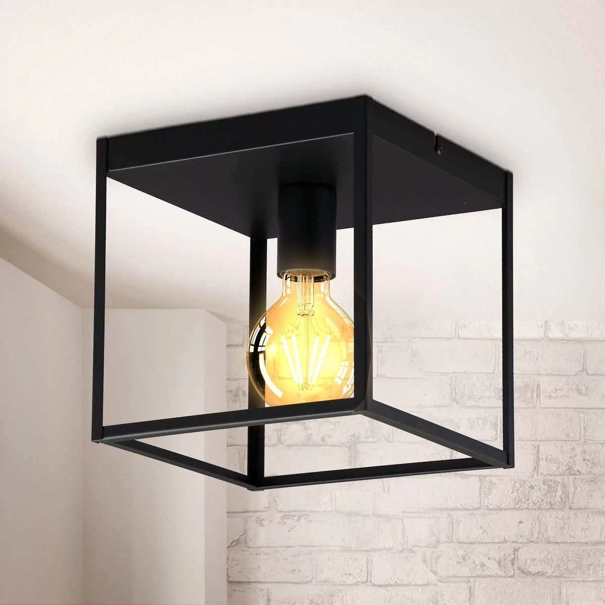 Industriële plafondlamp LEDUXA | vierkant | E27 | zwart - Afbeelding 3