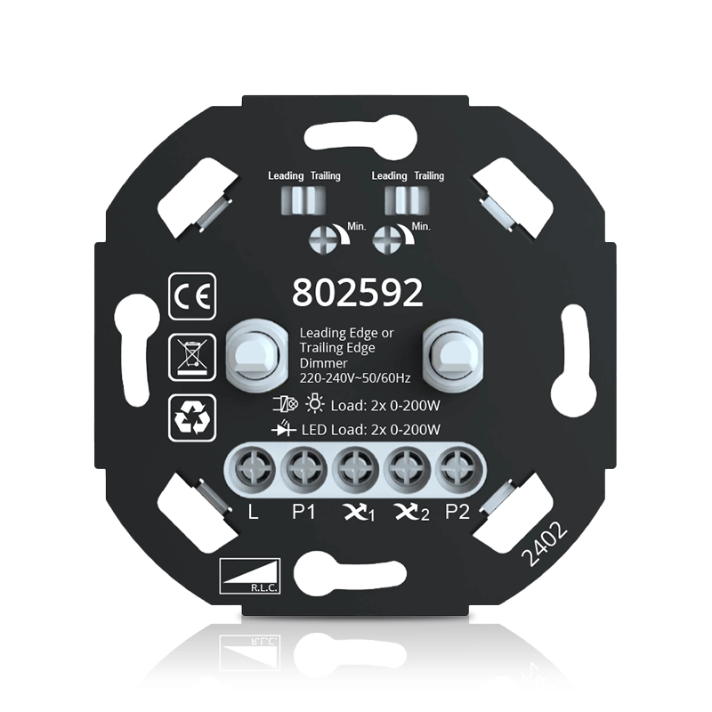 LED dimmer voordeel Duo | 2x200w | fase af- en aansnijding