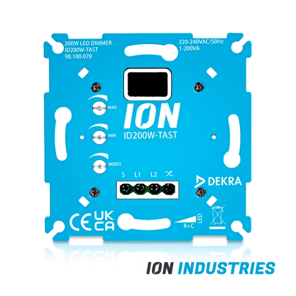 ION Industries LED tastdimmer 90.100.070 voor traploos dimmen van LED-verlichting in woningen ION Industries LED tastdimmer 90.100.070 voor traploos dimmen van LED-verlichting in woningen