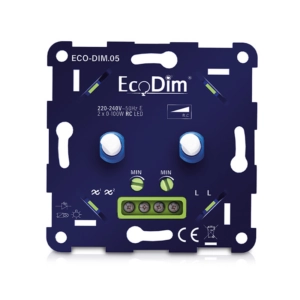 LED dimmer duo EcoDim.05 | 2x 0-100w | fase afsnijding RC