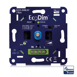 EcoDim ECO-DIM.07 Led dimmer Z-Wave druk/draai 0-250W (RLC)