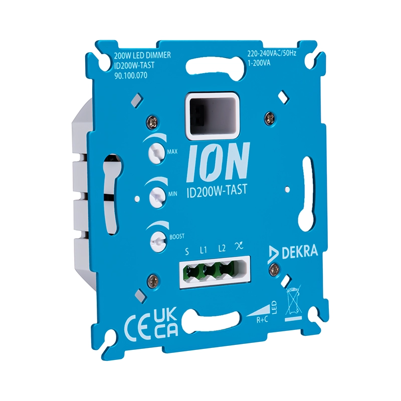 ID200W-TAST_front-L_ION-INDUSTRIES-4-90.100.070 ION Industries LED tastdimmer 90.100.070 | 0,3 – 200 watt - Afbeelding 3