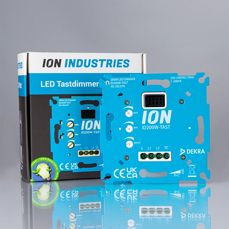 ID200W-TAST_front_doos_ION-INDUSTRIES-90.100.070 ION Industries LED tastdimmer 90.100.070 | 0,3 – 200 watt - Afbeelding 6