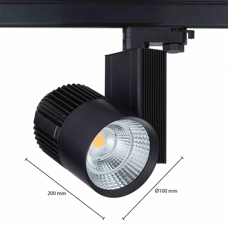 RDB40-4000K_6 3 fase led railspot zwart cri 95